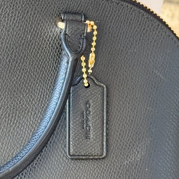 COACH MINI SIERRA DOME CROSSGRAIN LEATHER SATCHEL CROSSBODY BAG Black Leather - Picture 4 of 15